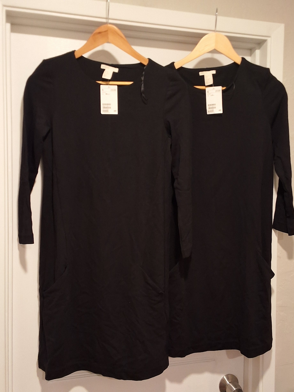 H&M Black 3/4 Sleeve Women's Tunic Pair with Pockets